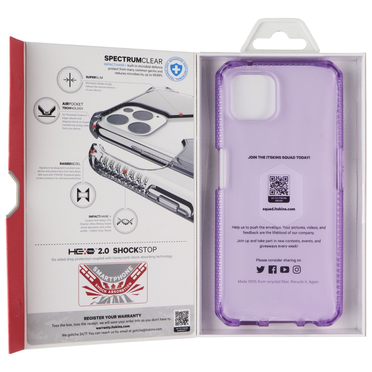 ITSKINS Spectrum // Clear Series Case for OPPO Reno4 Z - Light Purple Cell Phone - Cases, Covers & Skins ITSKINS - Simple Cell Bulk Wholesale Pricing - USA Seller