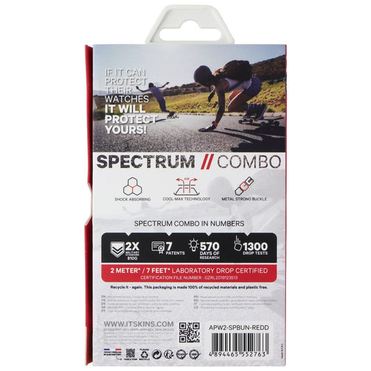 ITSKINS Spectrum Case & Band for Apple Watch SE/6/5/4 (44mm) - Red Smart Watch Accessories - Smart Watch Cases ITSKINS - Simple Cell Bulk Wholesale Pricing - USA Seller