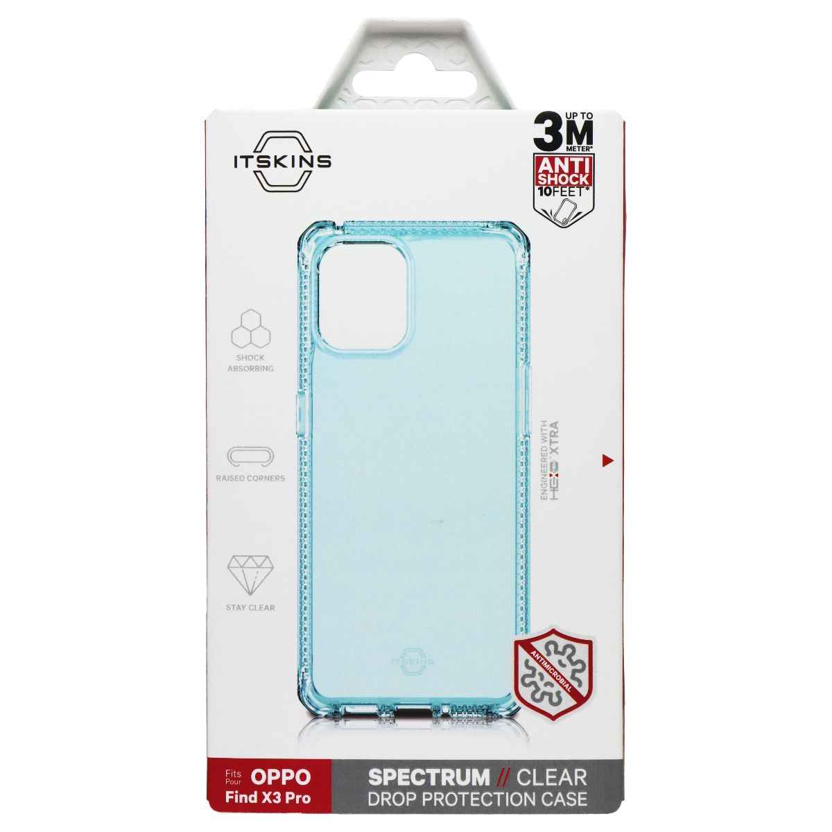 ITSKINS Spectrum // Clear Series Case for OPPO Find X3 Pro - Light Blue Cell Phone - Cases, Covers & Skins ITSKINS - Simple Cell Bulk Wholesale Pricing - USA Seller