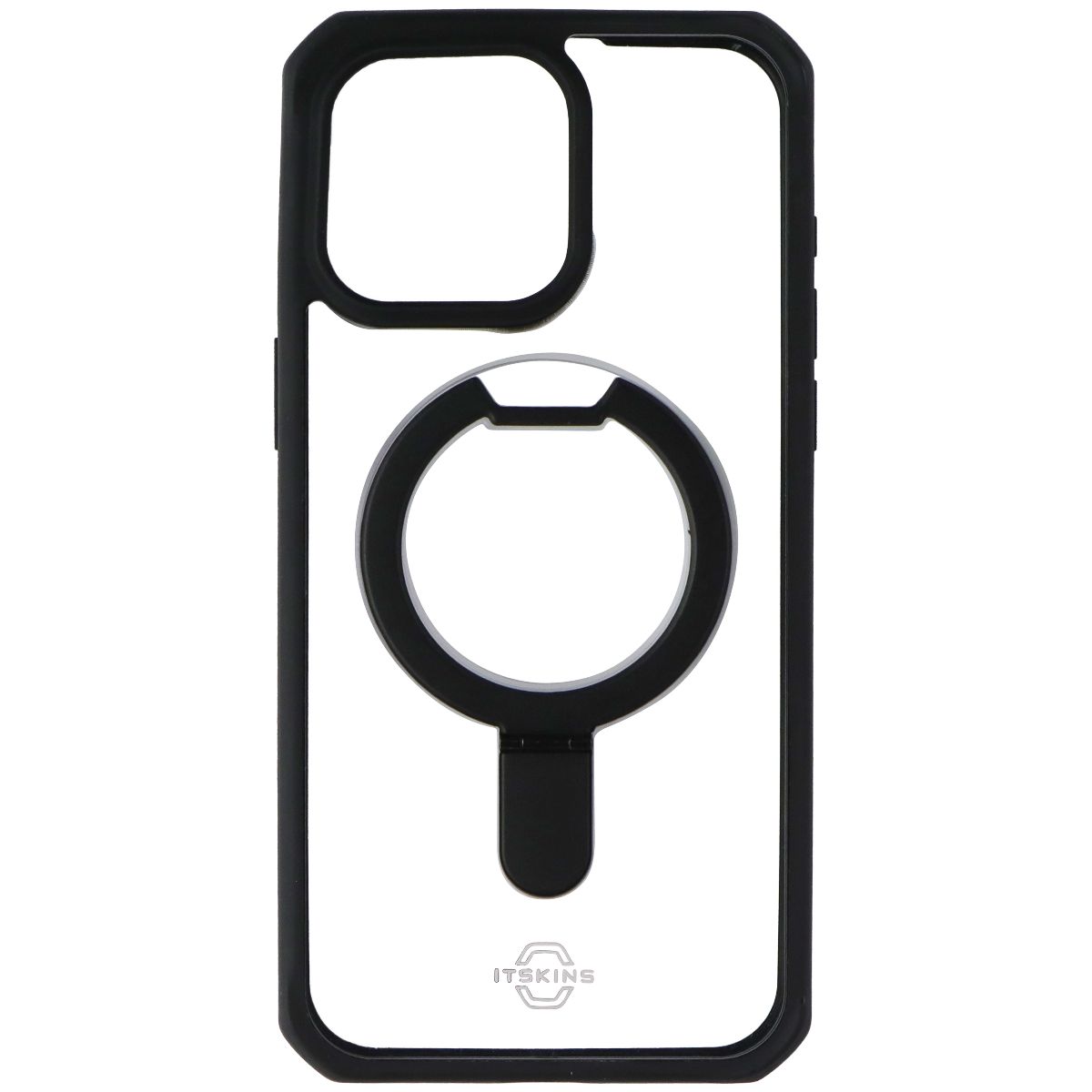 ITSKINS Hybrid_R // Stand Case for MagSafe for iPhone 15 Pro Max - Black/Clear