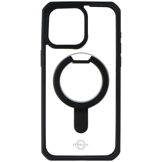 ITSKINS Hybrid_R // Stand Case for MagSafe for iPhone 15 Pro Max - Black/Clear