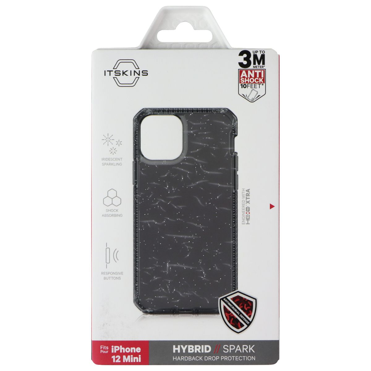 ITSKINS Hybrid // Spark Series Case for Apple iPhone 12 Mini - Sparkle Smoke Cell Phone - Cases, Covers & Skins ITSKINS - Simple Cell Bulk Wholesale Pricing - USA Seller