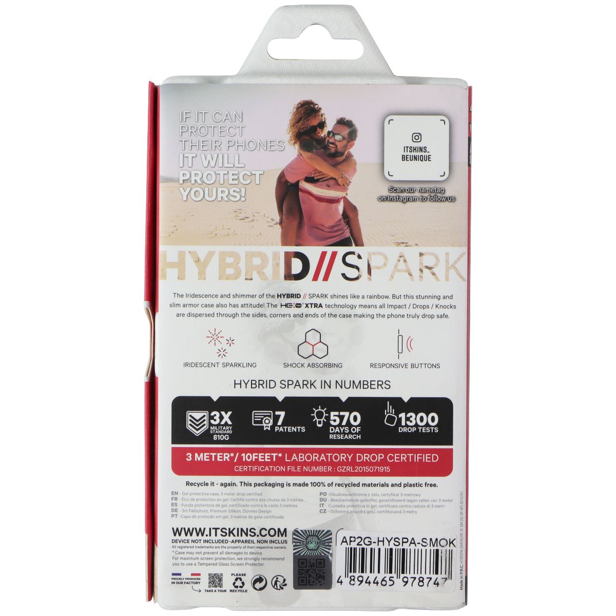 ITSKINS Hybrid // Spark Series Case for Apple iPhone 12 Mini - Sparkle Smoke Cell Phone - Cases, Covers & Skins ITSKINS - Simple Cell Bulk Wholesale Pricing - USA Seller