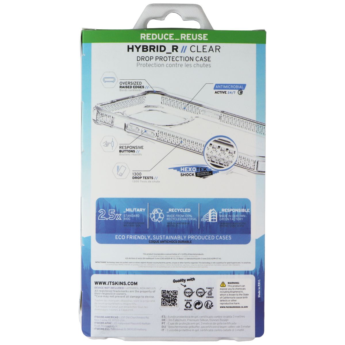 ITSKINS Hybrid_R Clear Case for Apple iPhone 15 Plus/14 Plus - Black/Transparent