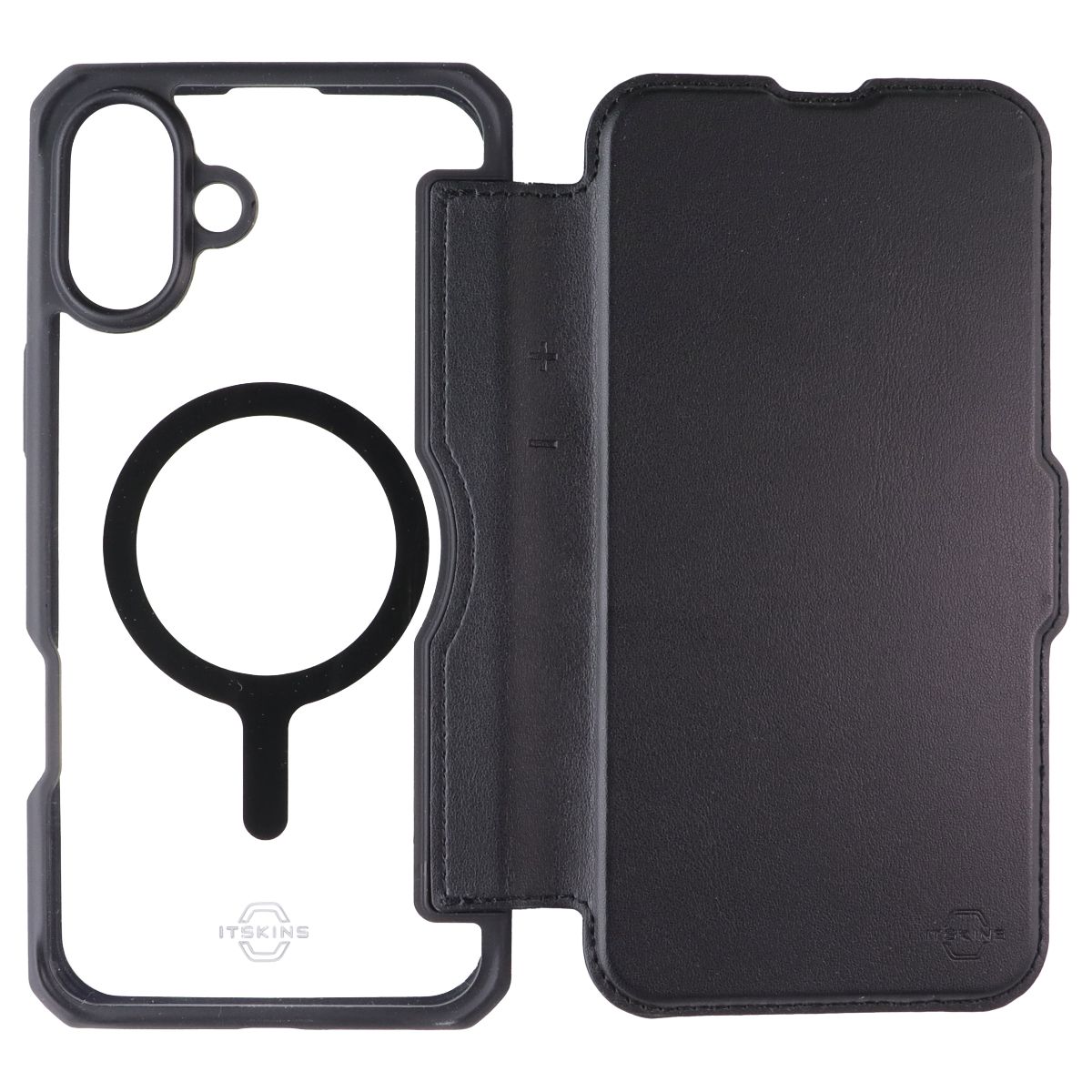 ITSKINS Hybrid_R // MagFolio Case for MagSafe for Apple iPhone 16 Plus - Black