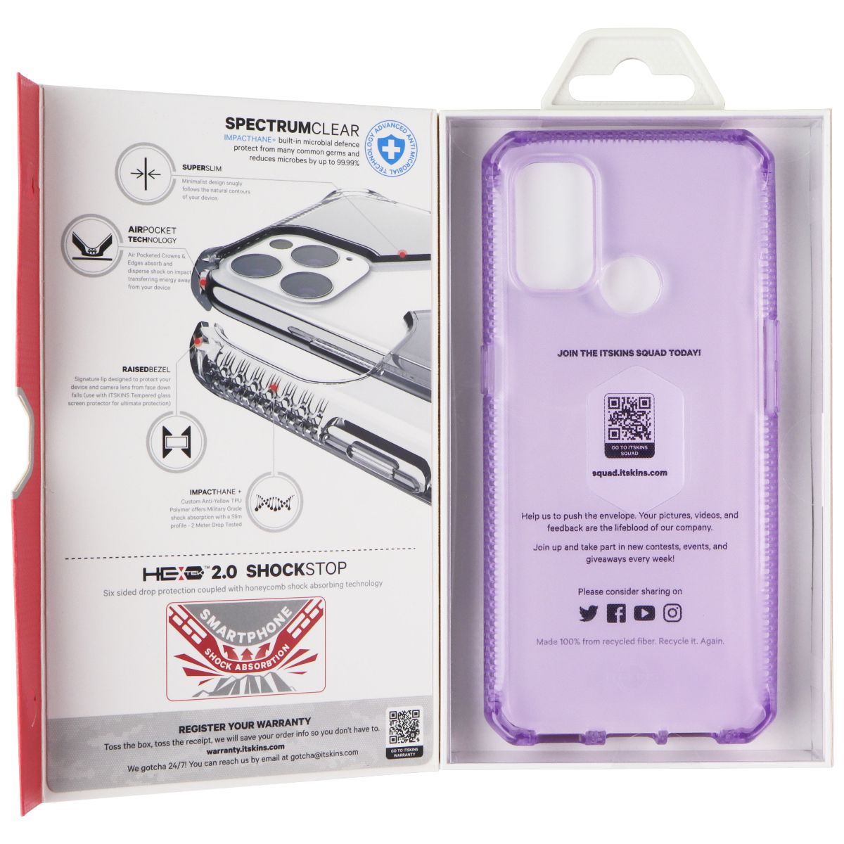 ITSKINS Spectrum // Clear Series Case for OPPO A53 / OPPO A53S - Light Purple