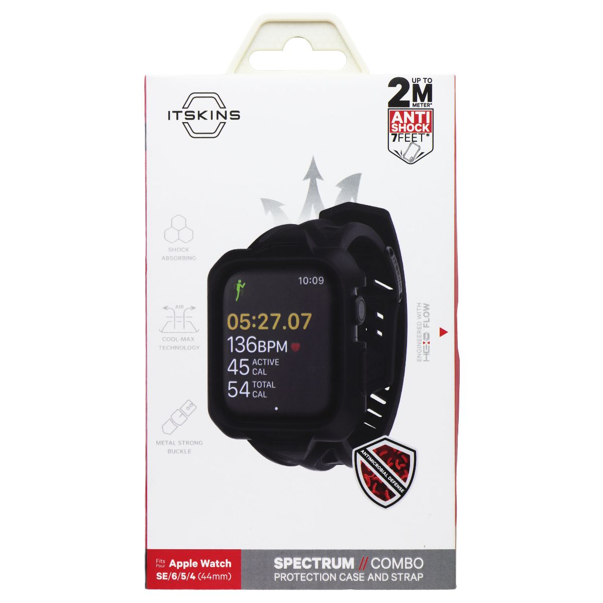 ITSKINS Spectrum // Combo Case for Apple Watch Series SE/6/5/4 (44mm) - Black Smart Watch Accessories - Smart Watch Cases ITSKINS - Simple Cell Bulk Wholesale Pricing - USA Seller