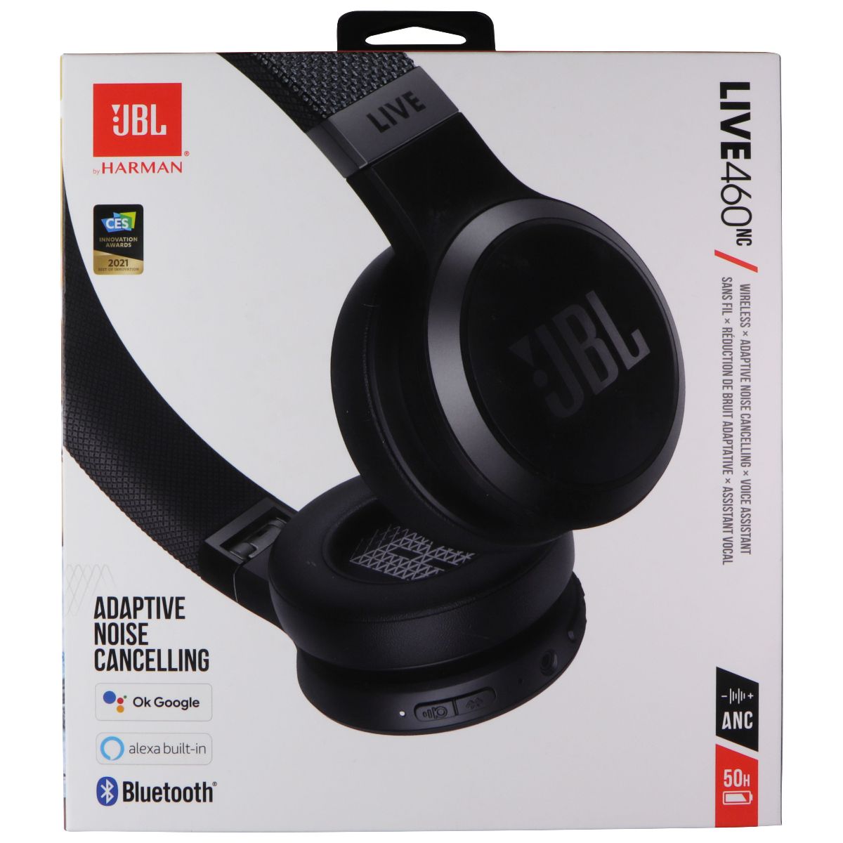 JBL Live 460NC - Wireless On-Ear Noise Cancelling Headphones - Black Portable Audio - Headphones JBL    - Simple Cell Bulk Wholesale Pricing - USA Seller