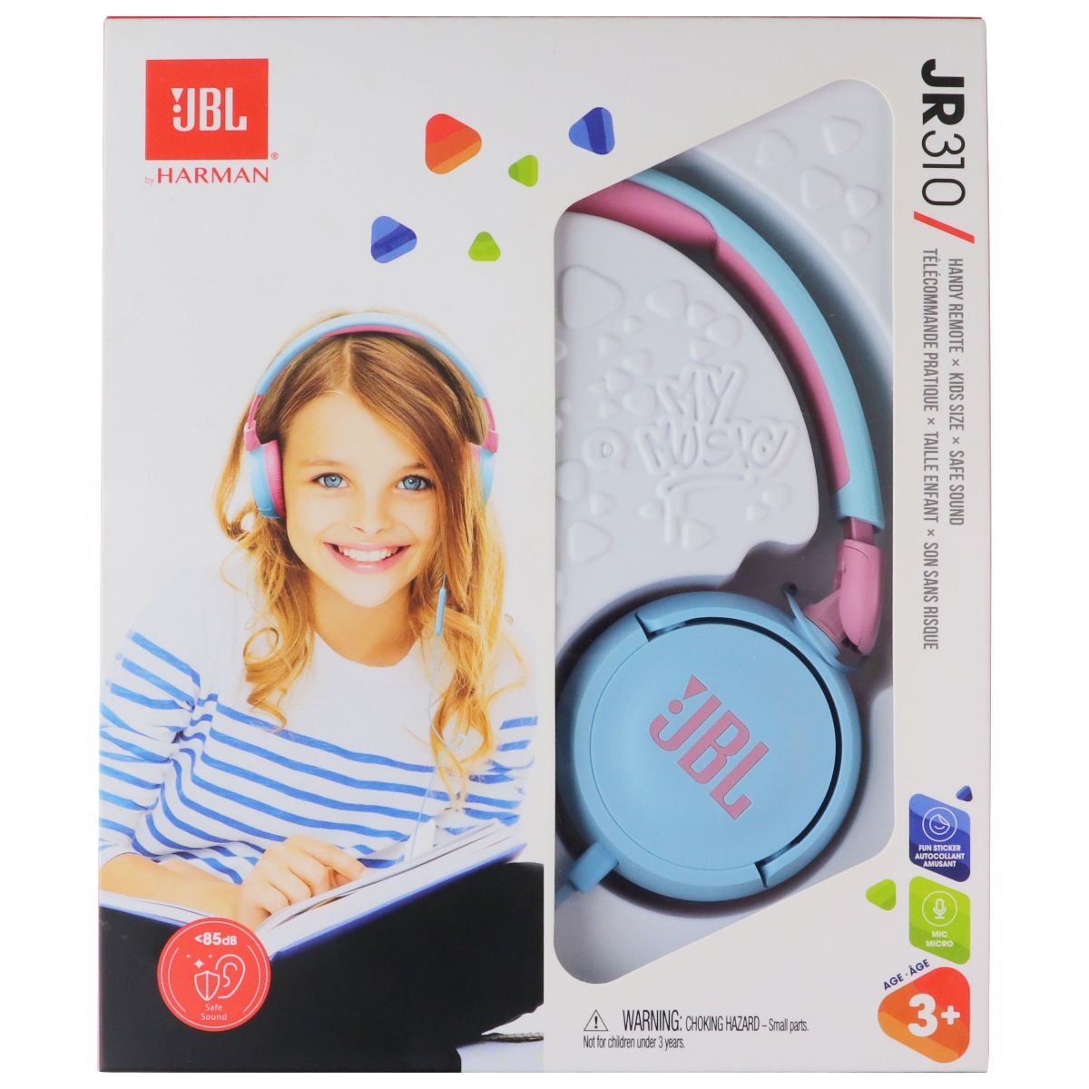JBL JR310 Kids On-Ear Wired 3.5mm Headphones - Blue (JBLJR310BLUAM)