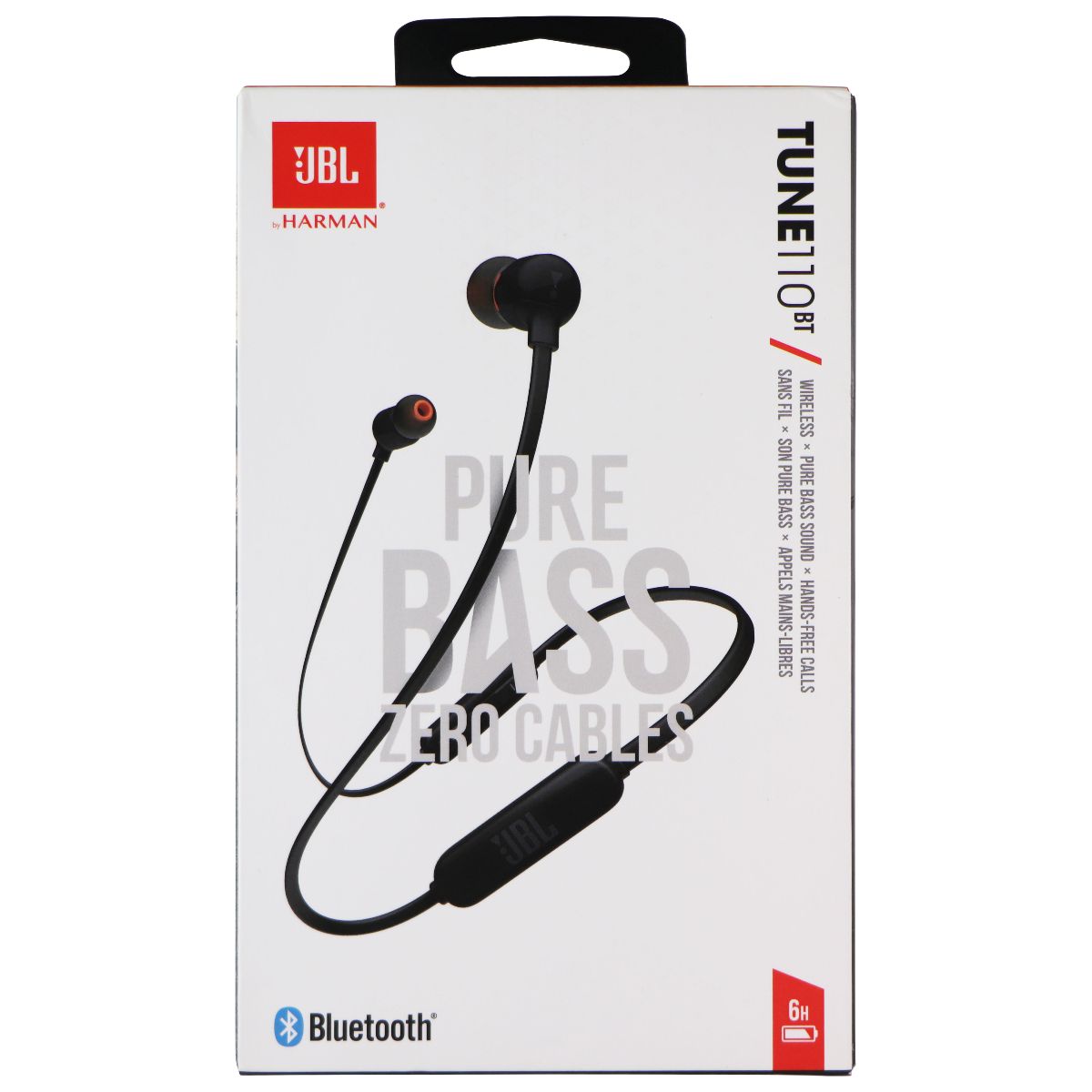 JBL TUNE 110BT - In-Ear Wireless Bluetooth Headphones - Black (JBLT110BTBLKAM) Portable Audio - Headphones JBL - Simple Cell Bulk Wholesale Pricing - USA Seller