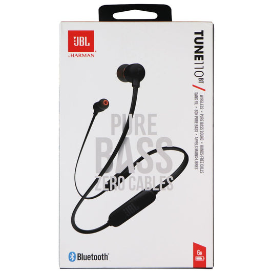 JBL TUNE 110BT - In-Ear Wireless Bluetooth Headphones - Black (JBLT110BTBLKAM)