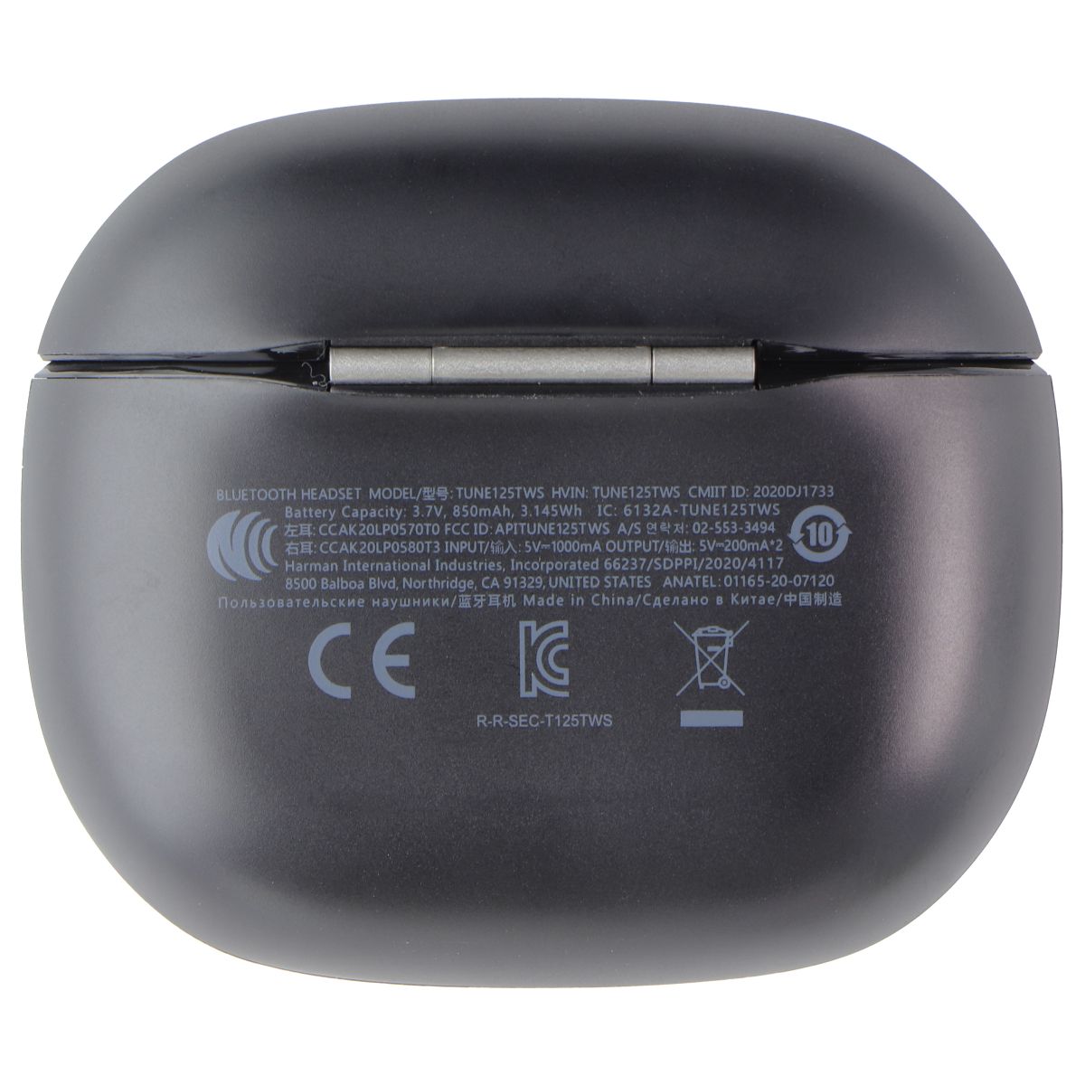 JBL Replacement Headphone Charging Case (TUNE125TWS) - Black Portable Audio & Headphones - Replacement Parts & Tools JBL - Simple Cell Bulk Wholesale Pricing - USA Seller