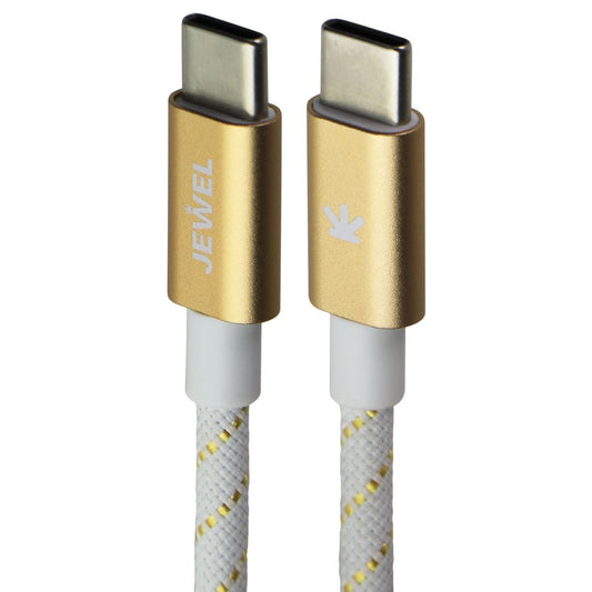 JEWEL (10Ft) USB-C to USB-C Charging Cable - White / Gold Cell Phone - Cables & Adapters JEWEL    - Simple Cell Bulk Wholesale Pricing - USA Seller