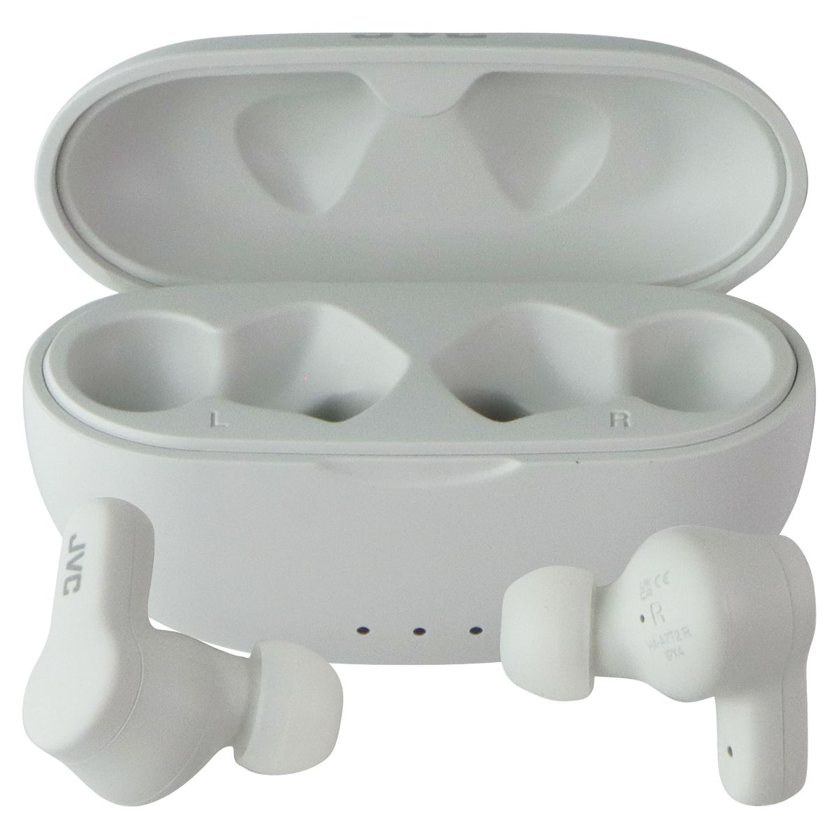 JVC Gumy True Wireless Bluetooth Earbuds with Charging Case - White (HA-A7T2) Portable Audio - Headphones JVC - Simple Cell Bulk Wholesale Pricing - USA Seller
