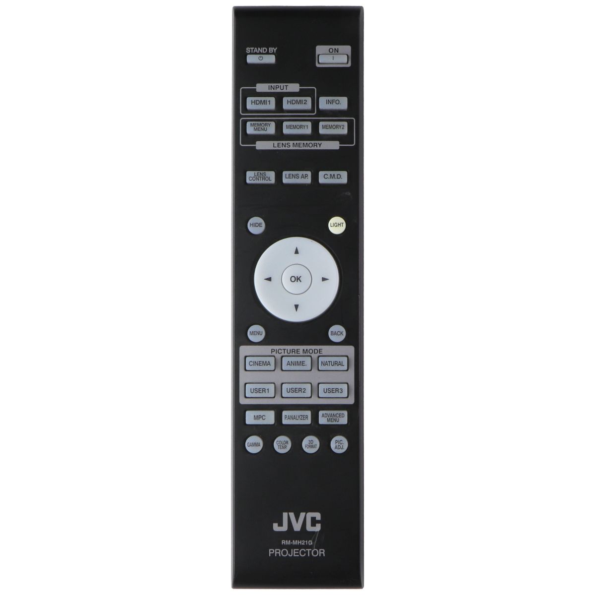 The OEM Original JVC Projector Remote Control RM-MH21G TV, Video & Audio Accessories - Remote Controls JVC    - Simple Cell Bulk Wholesale Pricing - USA Seller