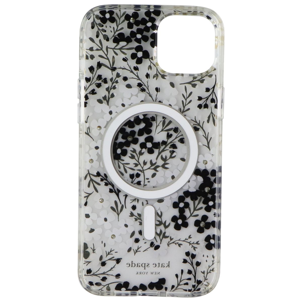 Kate Spade Case for MagSafe for Apple iPhone 15 Plus - Black/White Multi Floral Cell Phone - Cases, Covers & Skins Kate Spade New York - Simple Cell Bulk Wholesale Pricing - USA Seller