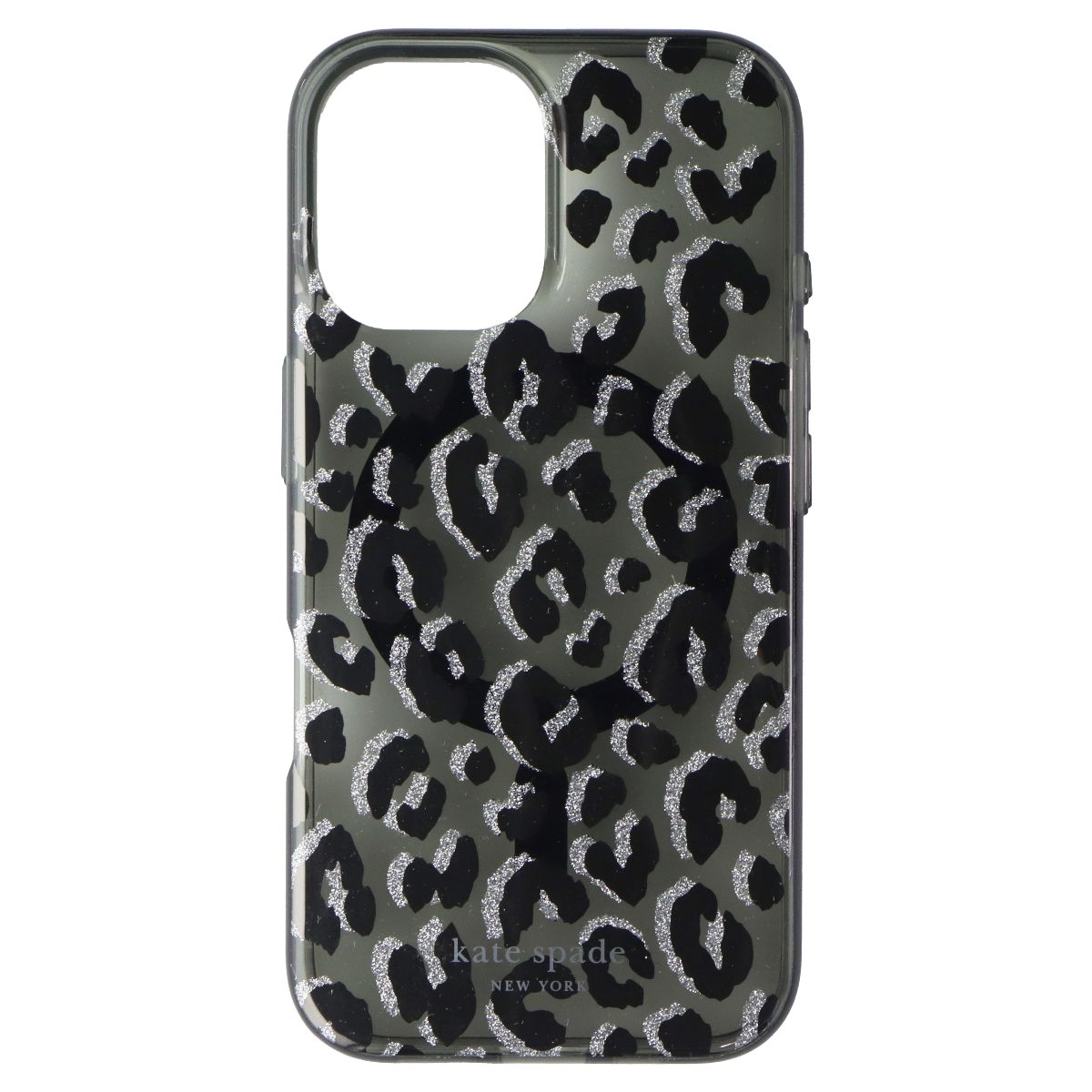 Kate Spade Protective Case for MagSafe for iPhone 16 - Black City Leopard
