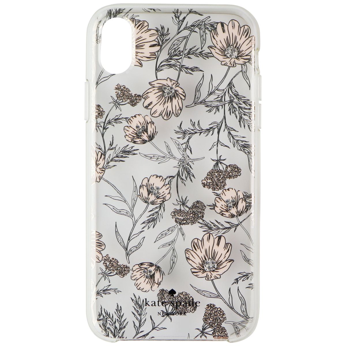 Kate Spade Hardshell Case for Apple iPhone XR - Clear / Pink Blossoms / Gems Cell Phone - Cases, Covers & Skins Kate Spade    - Simple Cell Bulk Wholesale Pricing - USA Seller