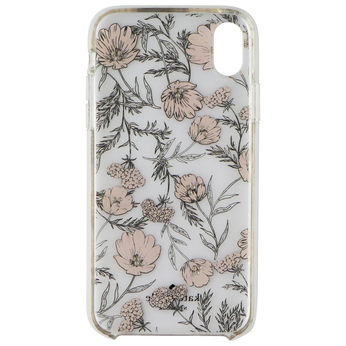 Kate Spade Hardshell Case for Apple iPhone XR - Clear / Pink Blossoms / Gems Cell Phone - Cases, Covers & Skins Kate Spade    - Simple Cell Bulk Wholesale Pricing - USA Seller