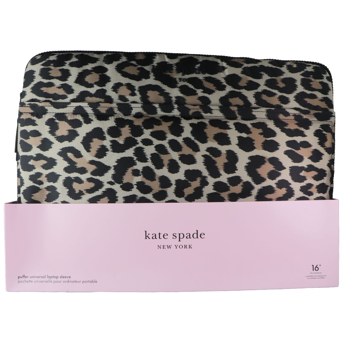 Kate Spade New York Puffer Universal Laptop Sleeve for 16-inch Laptops - Leopard Computer Accessories - Laptop Cases & Bags Kate Spade - Simple Cell Bulk Wholesale Pricing - USA Seller