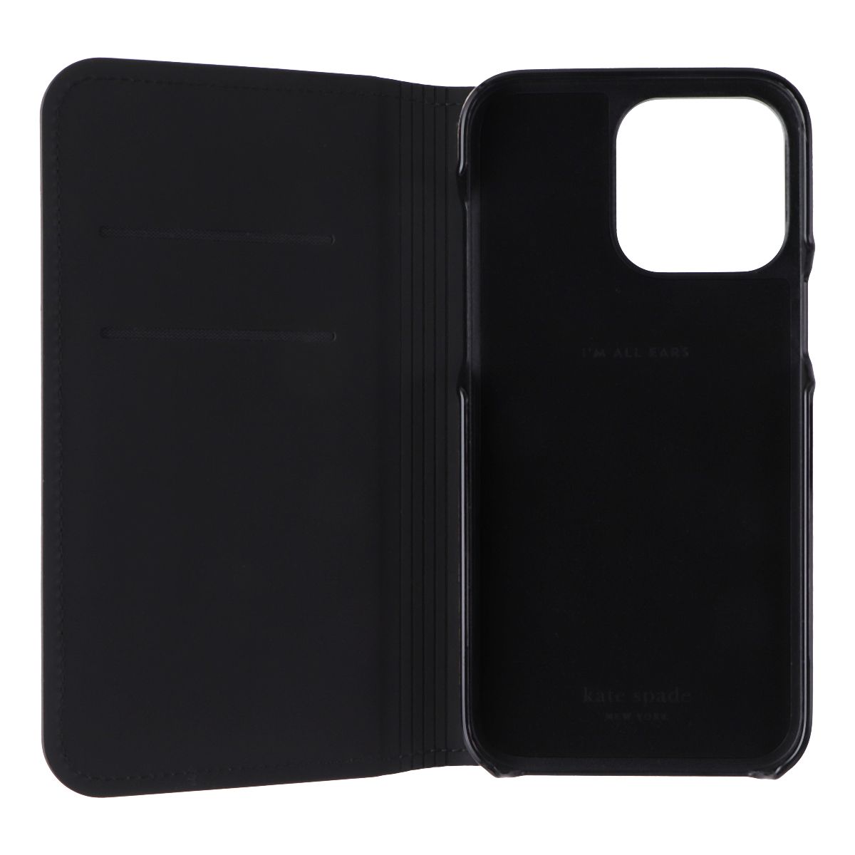 Kate Spade Wrap Folio Case for iPhone 14 Pro Max - Pale Vellum/Black Bumper Cell Phone - Cases, Covers & Skins Kate Spade - Simple Cell Bulk Wholesale Pricing - USA Seller