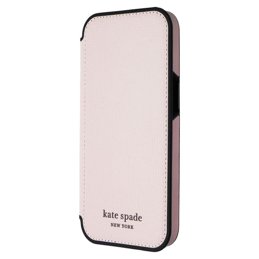 Kate Spade Wrap Folio Wallet Case for Apple iPhone 13 - Pink/Black Trim