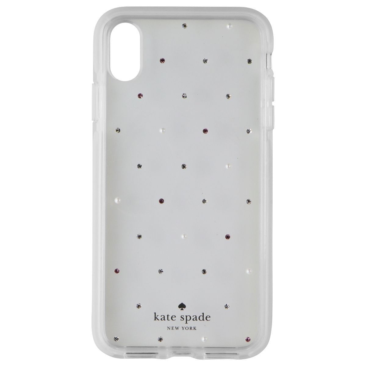 Kate Spade Defensive Hardshell Case for Apple iPhone XS Max - Clear/Pin Dot Gems Cell Phone - Cases, Covers & Skins Kate Spade    - Simple Cell Bulk Wholesale Pricing - USA Seller