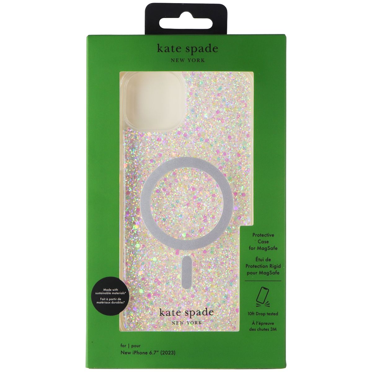 Kate Spade Case for Magsafe for Apple iPhone 15 Plus - Chunky Glitter Iridescent Cell Phone - Cases, Covers & Skins Kate Spade    - Simple Cell Bulk Wholesale Pricing - USA Seller