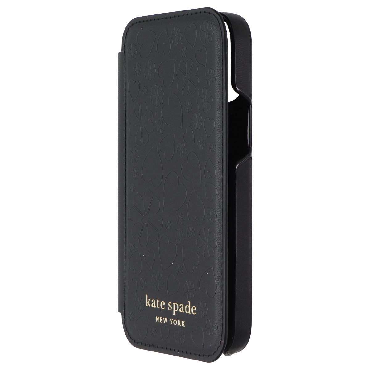 Kate Spade New York Wrap Folio Case for iPhone 12 mini - Black/Hearts & Flowers Cell Phone - Cases, Covers & Skins Kate Spade New York - Simple Cell Bulk Wholesale Pricing - USA Seller
