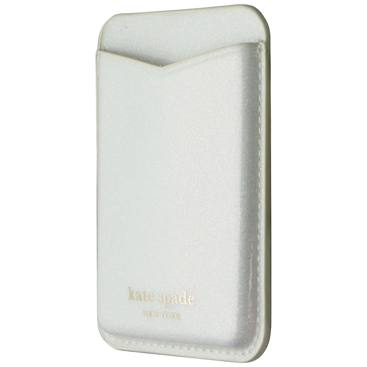 Kate Spade New York Magnetic Wallet/Card Holder for MagSafe - White Glitter Cell Phone - Mounts & Holders Kate Spade - Simple Cell Bulk Wholesale Pricing - USA Seller
