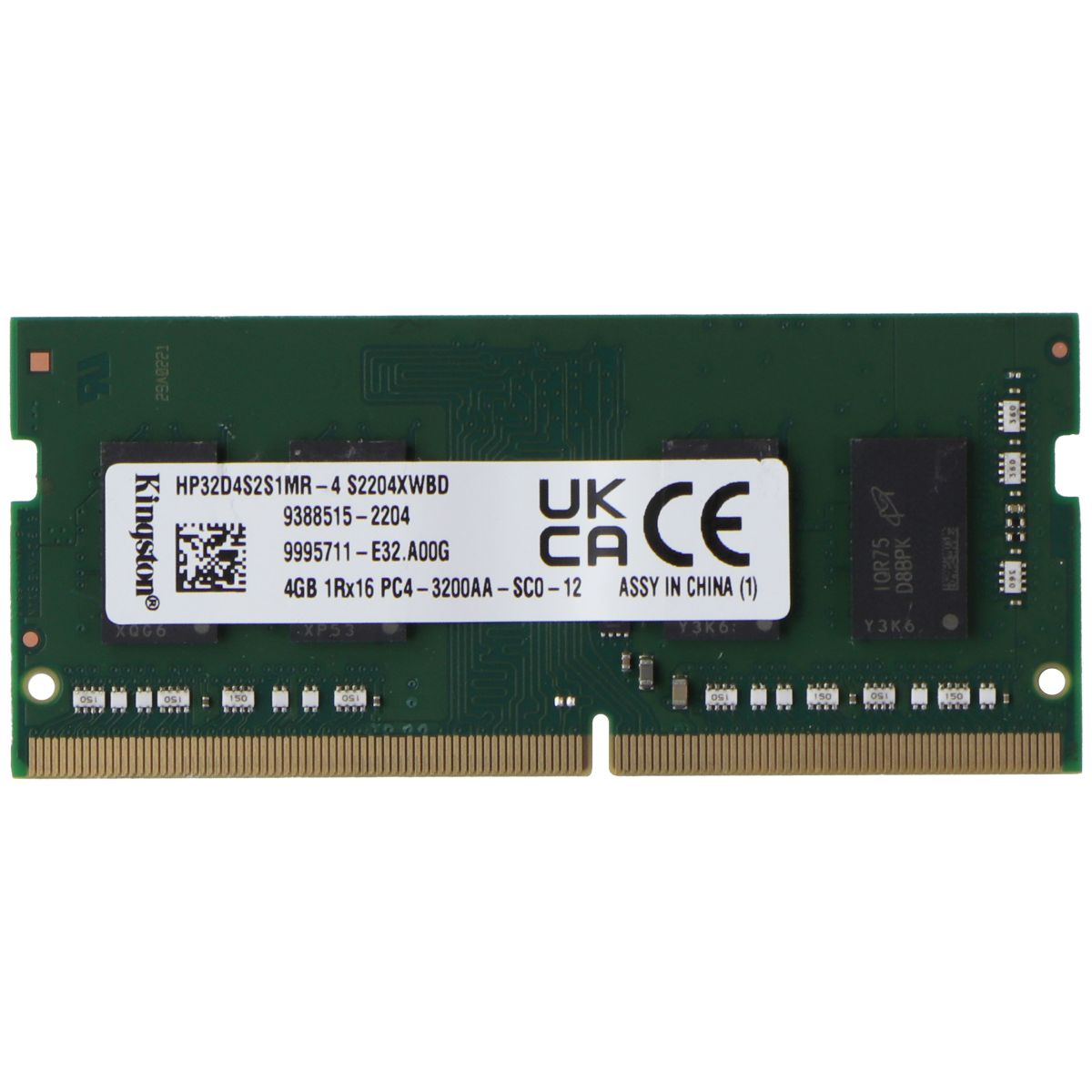 Kingston (4GB) DDR4 RAM PC4-3200AA (1Rx16) SO-DIMM 3200MHz (HP32D4S2S1MR-4) Computer Parts - Memory (RAM) Kingston    - Simple Cell Bulk Wholesale Pricing - USA Seller