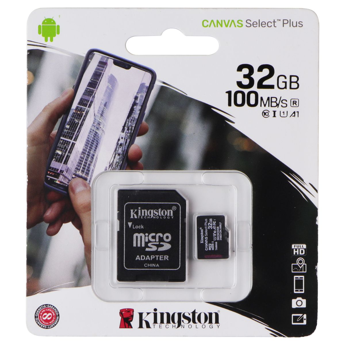 Kingston Technology Micro SDXC Canvas Select Plus Memory Card (100MB/S)- 32GB Cell Phone - Memory Cards Kingston    - Simple Cell Bulk Wholesale Pricing - USA Seller