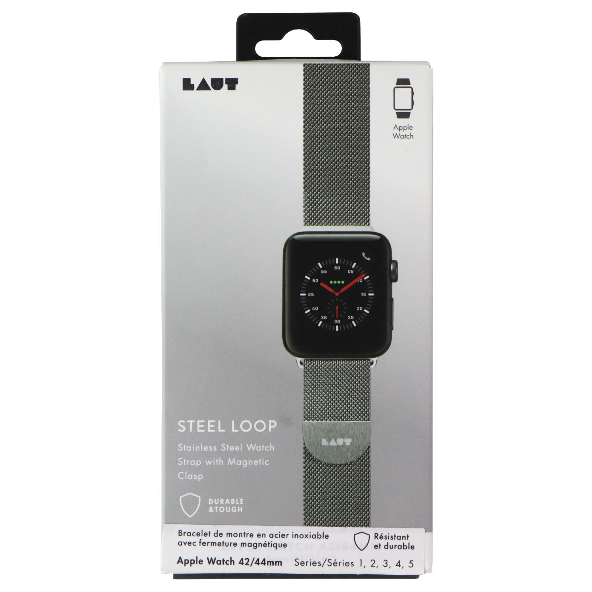 LAUT Steel Loop (42/44mm) Watch Strap for Apple Watch Series 1-5 - Silver Smart Watch Accessories - Watch Bands Laut - Simple Cell Bulk Wholesale Pricing - USA Seller
