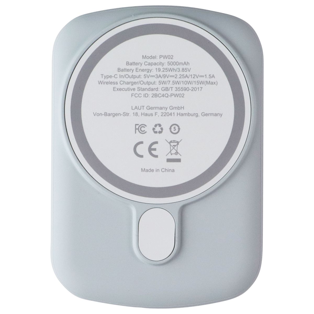LAUT 5000mAh (19.25Wh/3.85V) Power Charge Handy Power Bank - Light Blue (PW02) Cell Phone - Chargers & Cradles Laut - Simple Cell Bulk Wholesale Pricing - USA Seller