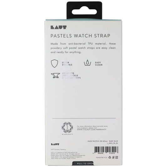 LAUT - HUEX Pastels Strap for Apple Smart Watch 38mm and 40mm - Baby Blue Smart Watch Accessories - Watch Bands Laut - Simple Cell Bulk Wholesale Pricing - USA Seller
