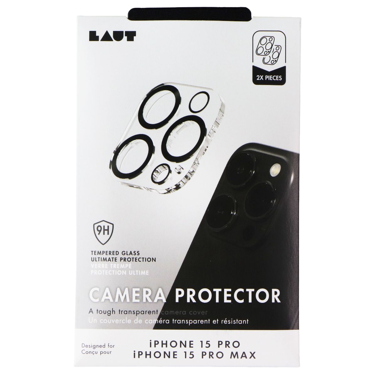 LAUT Tempered Glass Camera Protector for Apple iPhone 15 Pro / 15 Pro Max Cell Phone - Screen Protectors Laut - Simple Cell Bulk Wholesale Pricing - USA Seller