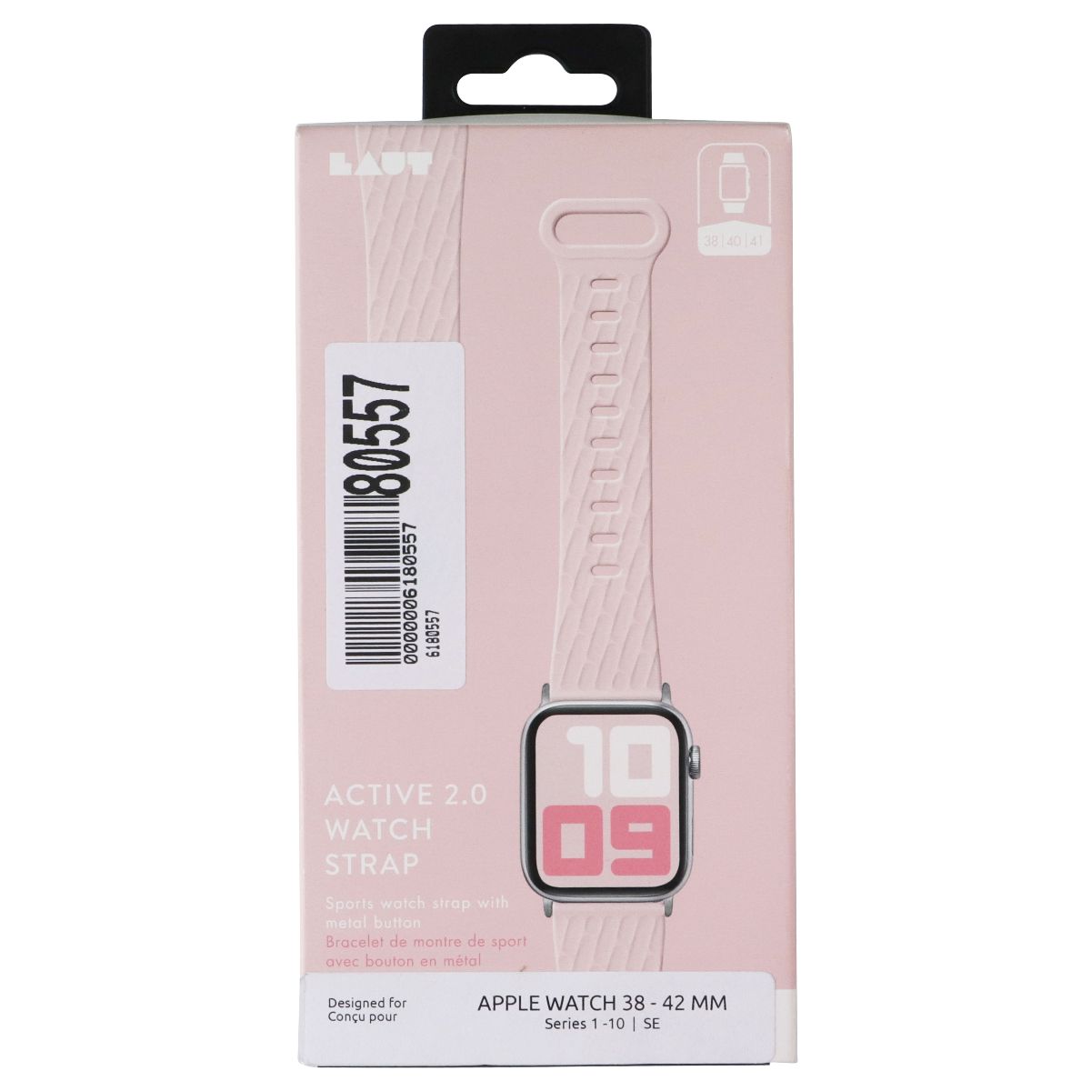 Laut Active 2.0 Watch Strap for Apple Watch Series 1-10/SE (38/42mm) Chalk Pink
