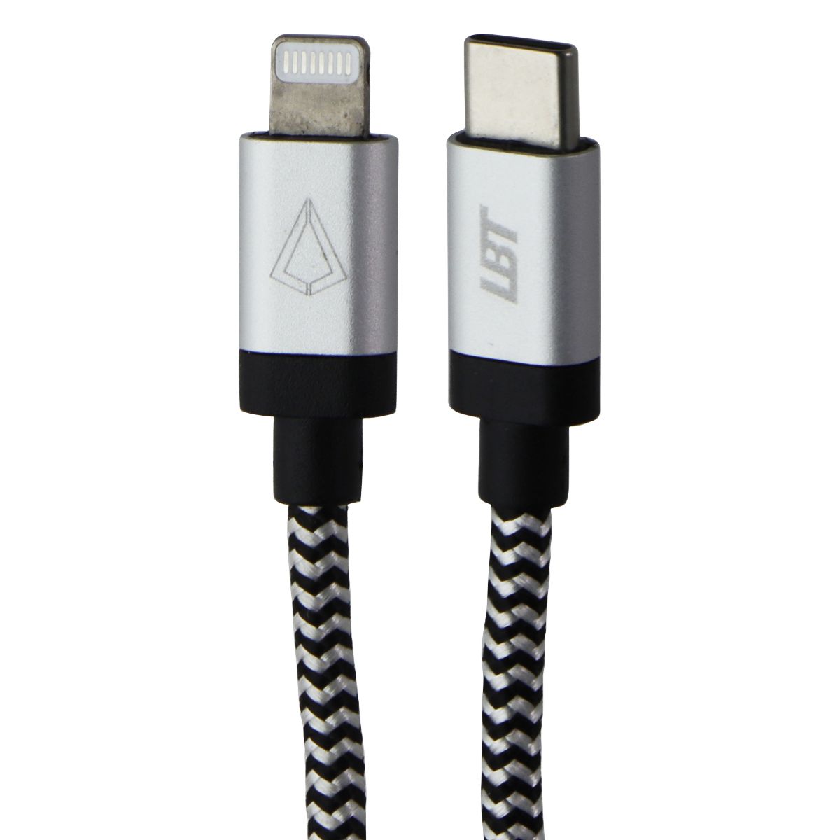 LBT (7-Ft) USB-C to Lightning 8-Pin Braided Charge Cable - Silver/White/Black Cell Phone - Cables & Adapters LBT - Simple Cell Bulk Wholesale Pricing - USA Seller