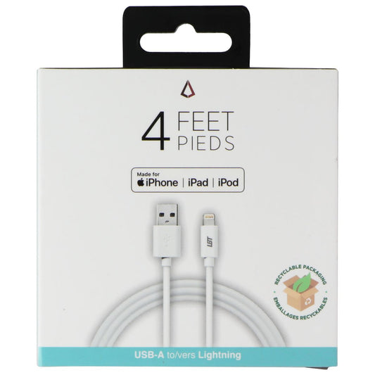 LBT 4 FT PVC USB-A to Lightning 8-Pin Cable - White Cell Phone - Cables & Adapters LBT    - Simple Cell Bulk Wholesale Pricing - USA Seller