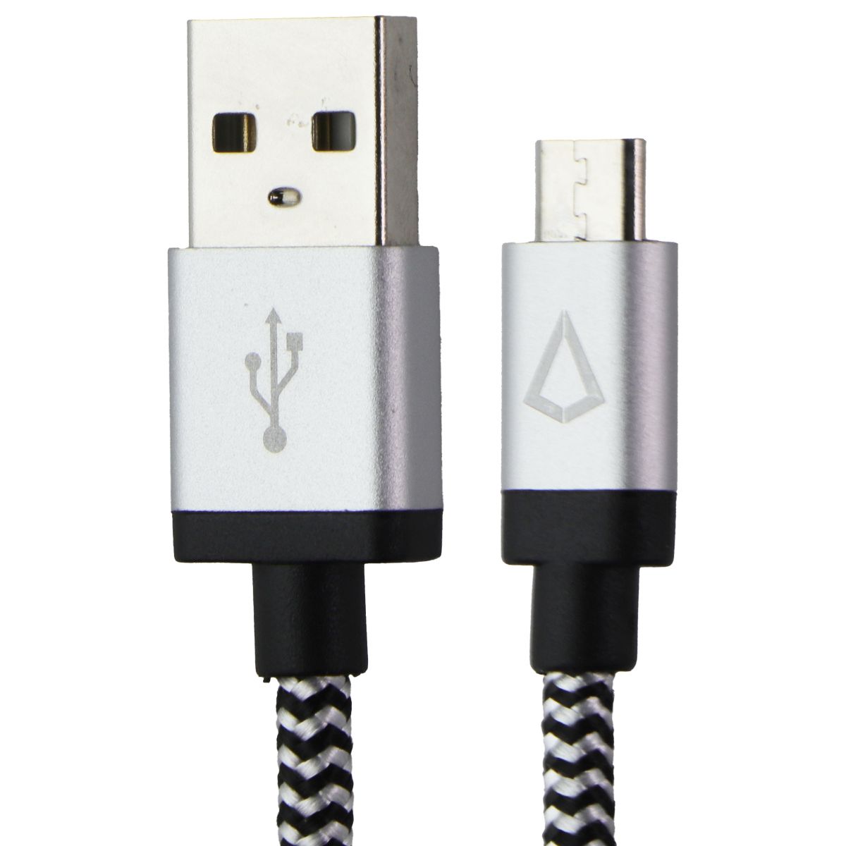 LBT 4FT Braided USB-A to Micro USB Cable - Black/White Cell Phone - Cables & Adapters LBT    - Simple Cell Bulk Wholesale Pricing - USA Seller