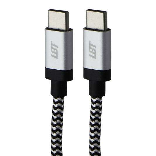 LBT (10-Ft) USB-C to USB-C Premium Braided Cable - Black/White/Silver Cell Phone - Cables & Adapters LBT - Simple Cell Bulk Wholesale Pricing - USA Seller