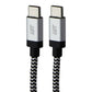 LBT (10-Ft) USB-C to USB-C Premium Braided Cable - Black/White/Silver Cell Phone - Cables & Adapters LBT - Simple Cell Bulk Wholesale Pricing - USA Seller