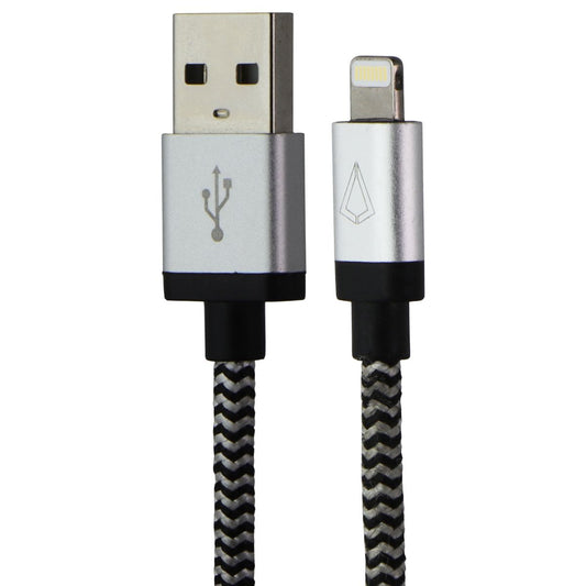 LBT (7-Ft) USB-A to Lightning 8-Pin Braided Charge Cable - Silver/White/Black Cell Phone - Cables & Adapters LBT    - Simple Cell Bulk Wholesale Pricing - USA Seller