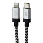 LBT (10-Ft) USB-C to Lightning 8-Pin Braided Charge Cable - Silver/White/Black Cell Phone - Cables & Adapters LBT    - Simple Cell Bulk Wholesale Pricing - USA Seller