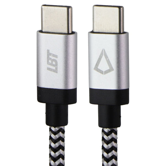 LBT (7-Foot) USB-C to USB-C Braided Charge/Sync Cable - Silver/White/Black Cell Phone - Cables & Adapters LBT    - Simple Cell Bulk Wholesale Pricing - USA Seller