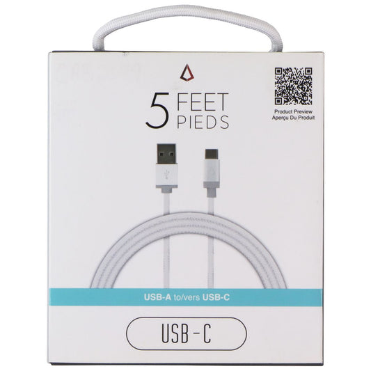 LBT (5-Foot) USB-A to USB-C Premium Braided Cable - White (LBTWT0501) Cell Phone - Cables & Adapters LBT - Simple Cell Bulk Wholesale Pricing - USA Seller