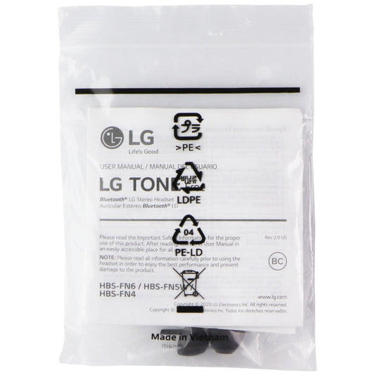 Replacement Rubber Ear Gels for LG Tone Free Headset (HBS-FN6/HBS-FN5W/HBS-FN4) Cell Phone - Replacement Parts & Tools LG    - Simple Cell Bulk Wholesale Pricing - USA Seller