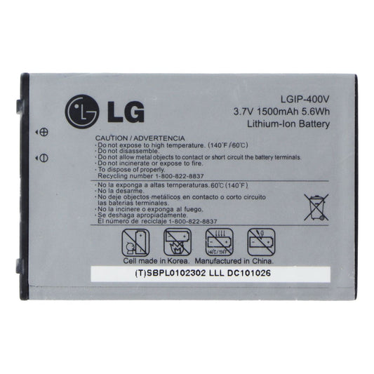 Replacement LG (3.7V/1500mAh) Cell Phone Li-Ion Battery - (LGIP-400V) Cell Phone - Batteries LG - Simple Cell Bulk Wholesale Pricing - USA Seller