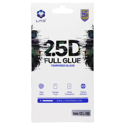 LITO 2.5D Full Glue Tempered Glass Screen Protector for Nokia X20 Cell Phone - Screen Protectors LITO - Simple Cell Bulk Wholesale Pricing - USA Seller