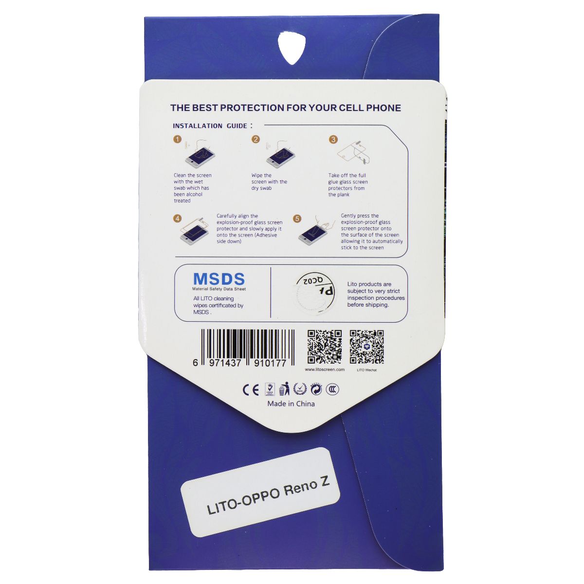 LITO 2.5D Full Glue Tempered Glass Screen Protector for Oppo Reno Z Cell Phone - Screen Protectors LITO - Simple Cell Bulk Wholesale Pricing - USA Seller